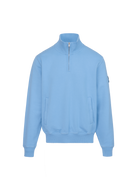 Sandbanks Badge Logo Quarter Zip Sweatshirt - Dusty Blue