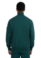 Sandbanks Badge Logo Quarter Zip Sweatshirt - Emerald Green