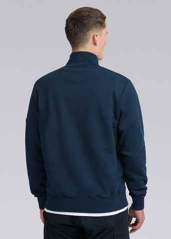 Sandbanks Badge Logo Quarter Zip Sweatshirt - Navy