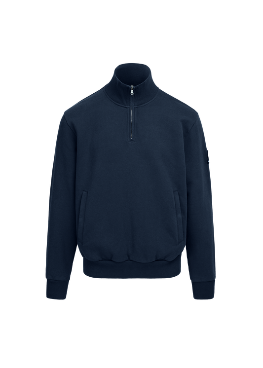 Sandbanks Badge Logo Quarter Zip Sweatshirt - Navy