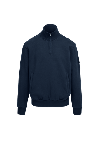 Sandbanks Badge Logo Quarter Zip Sweatshirt - Navy
