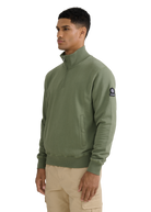 Sandbanks Badge Logo Quarter Zip Sweatshirt - Olive
