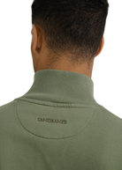 Sandbanks Badge Logo Quarter Zip Sweatshirt - Olive