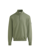 Sandbanks Badge Logo Quarter Zip Sweatshirt - Olive