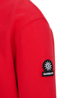 Sandbanks Badge Logo Quarter Zip Sweatshirt - Red