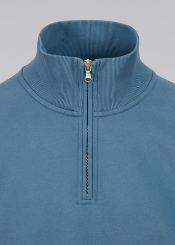 Sandbanks Badge Logo Quarter Zip Sweatshirt - Teal