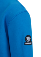 Sandbanks Badge Logo Quarter Zip Sweatshirt - Cobalt Blue