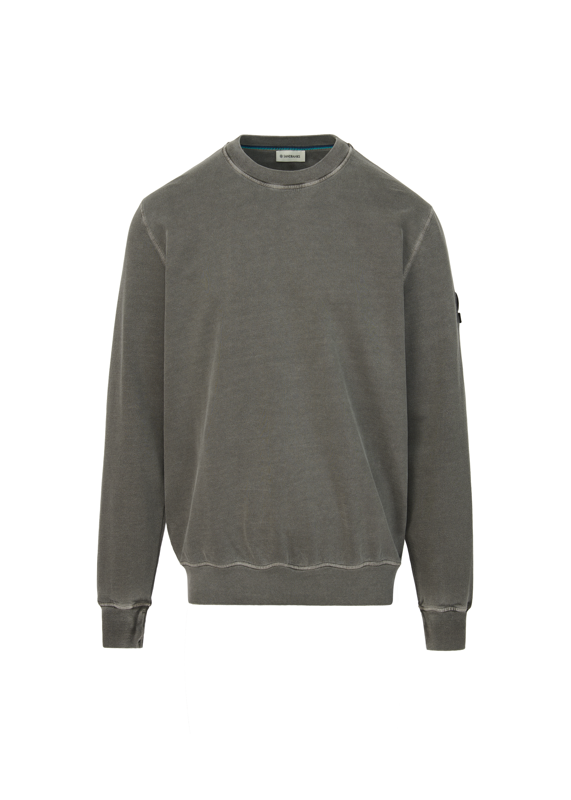 Sandbanks Badge Logo Mineral Wash Sweatshirt - Slate - Sandbanks