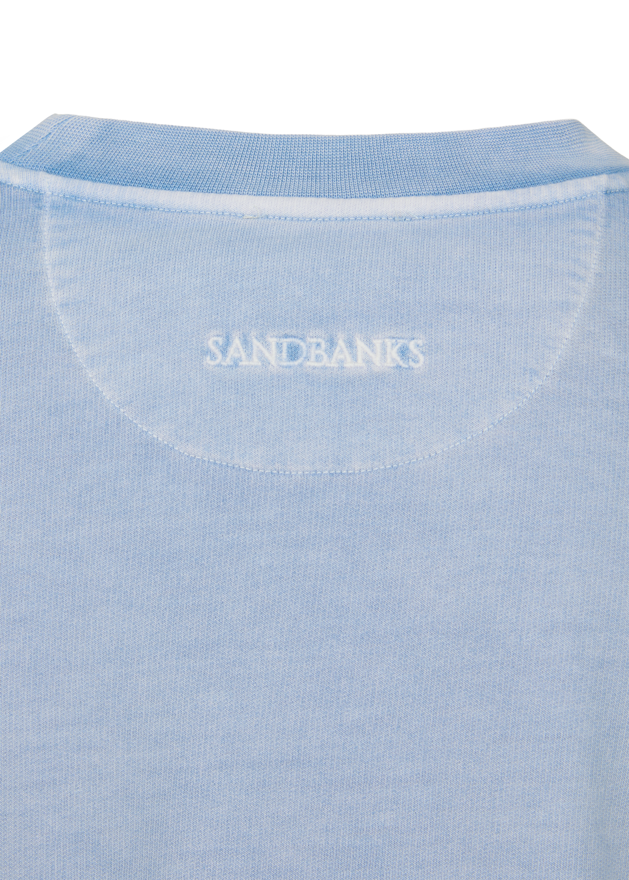 Sandbanks Badge Logo Mineral Wash Sweatshirt - Dusty Blue - Sandbanks