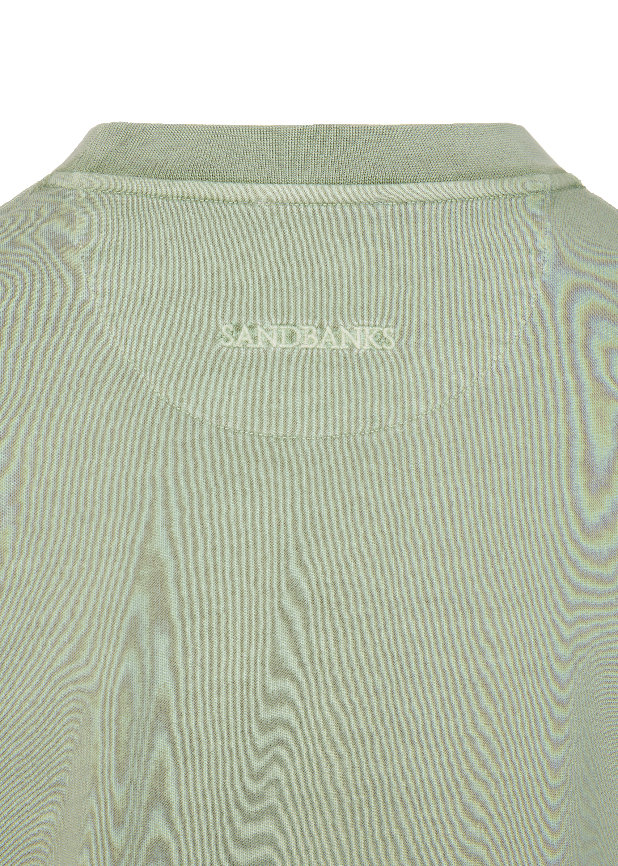 Sandbanks Badge Logo Mineral Wash Sweatshirt - Sage - Sandbanks