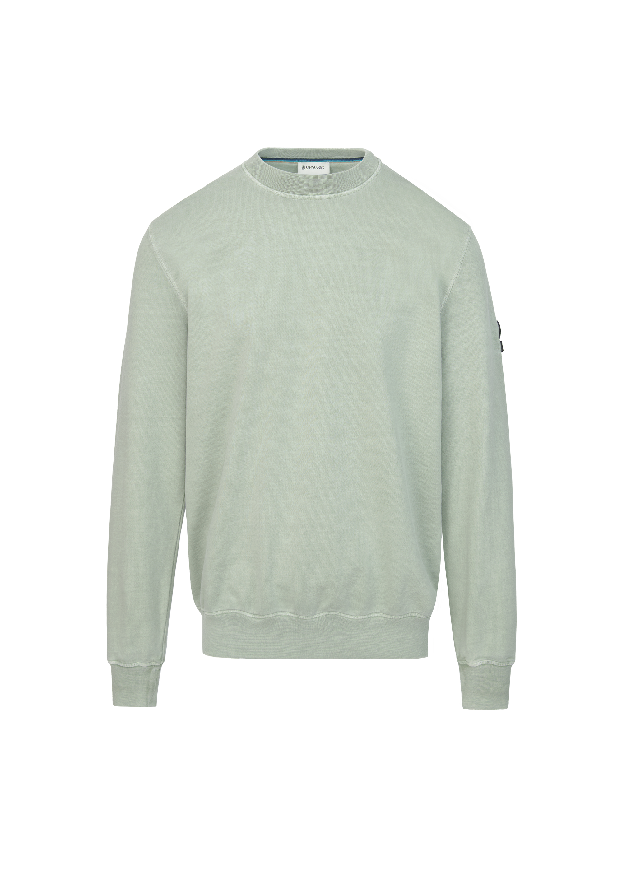 Sandbanks Badge Logo Mineral Wash Sweatshirt - Sage