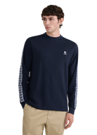 LS Mock Neck Tape Sweat Top - Navy