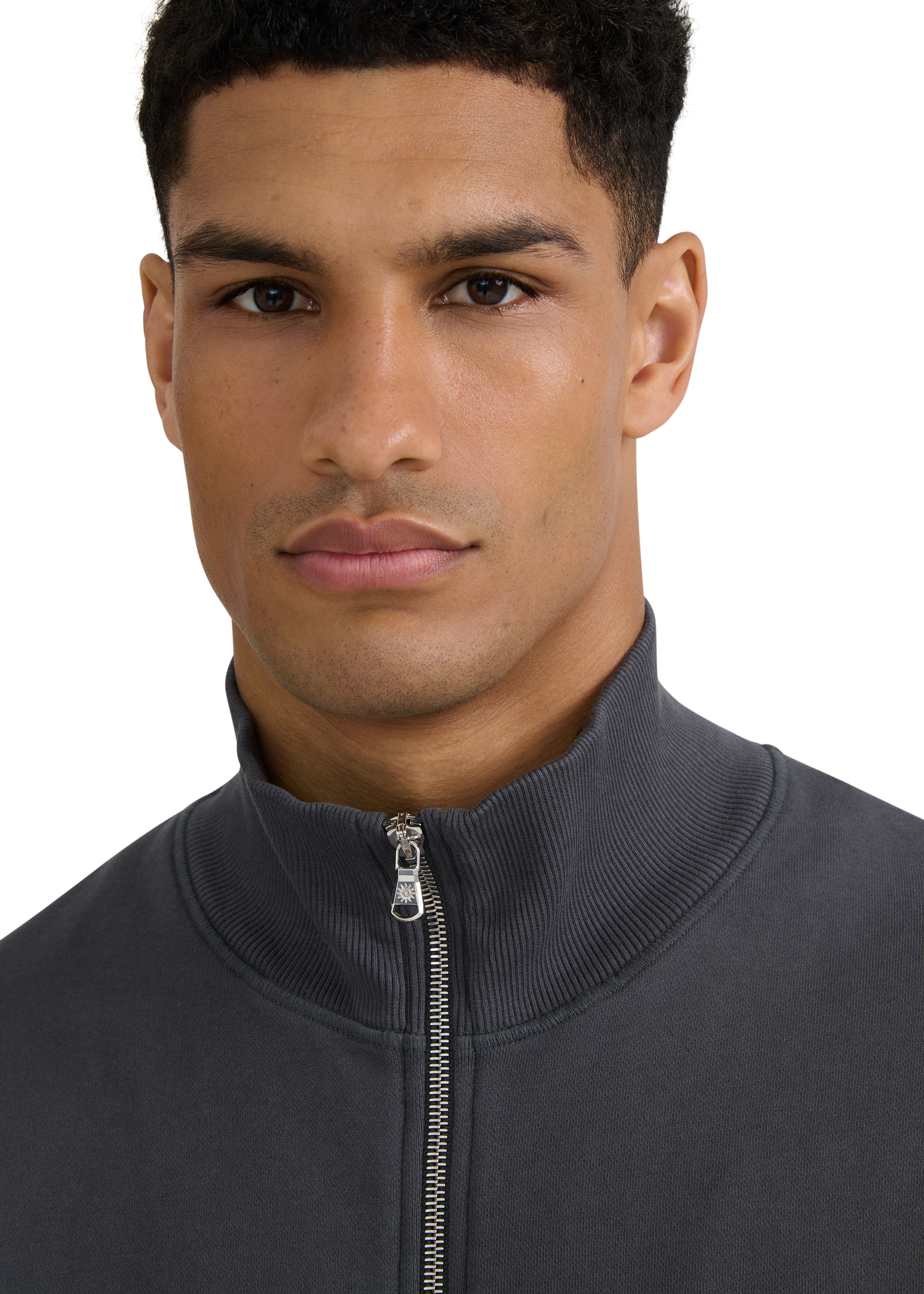Funnel Neck Zip-Through Jacket - Anthracite