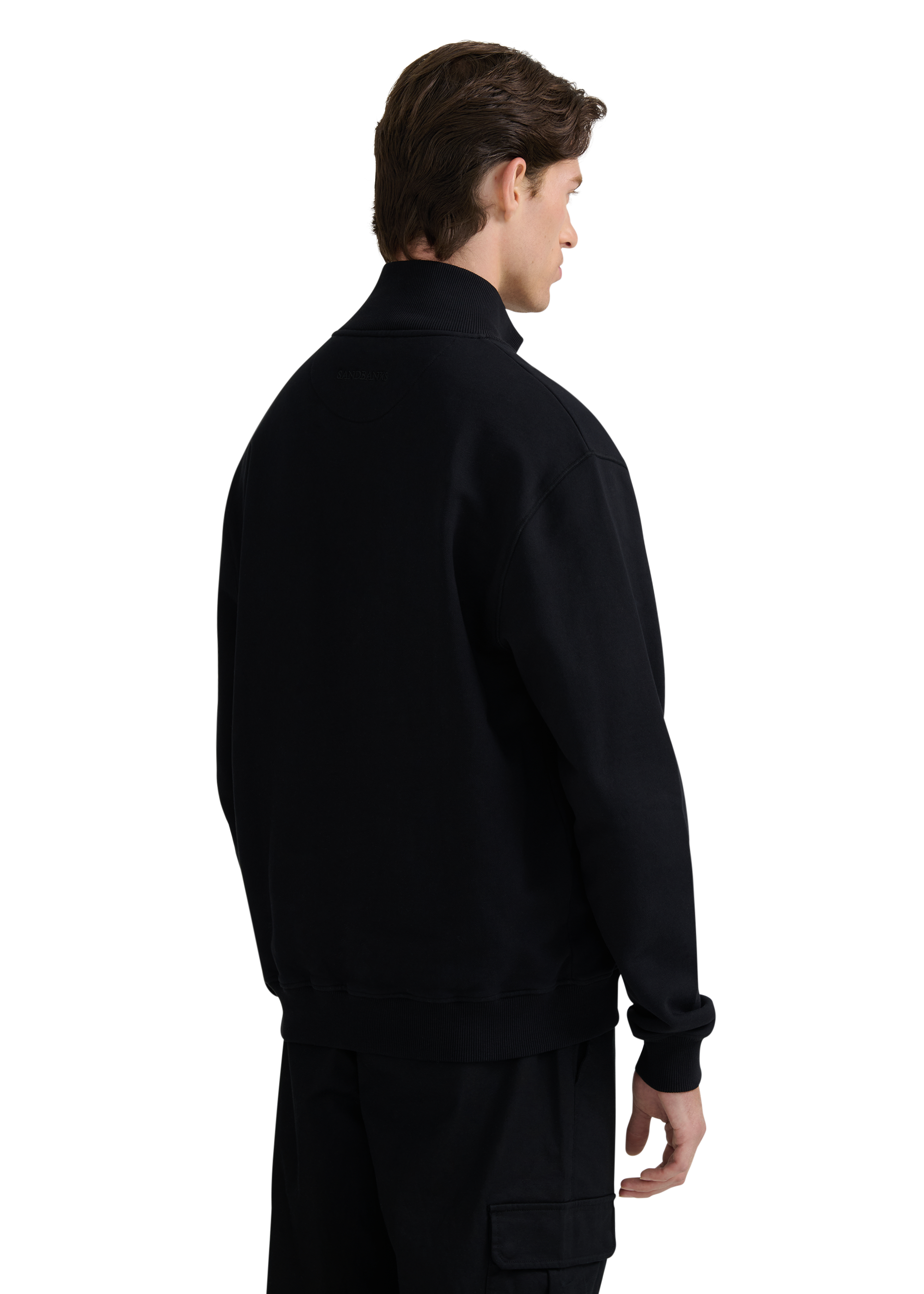 Funnel Neck Zip-Through Jacket - Black