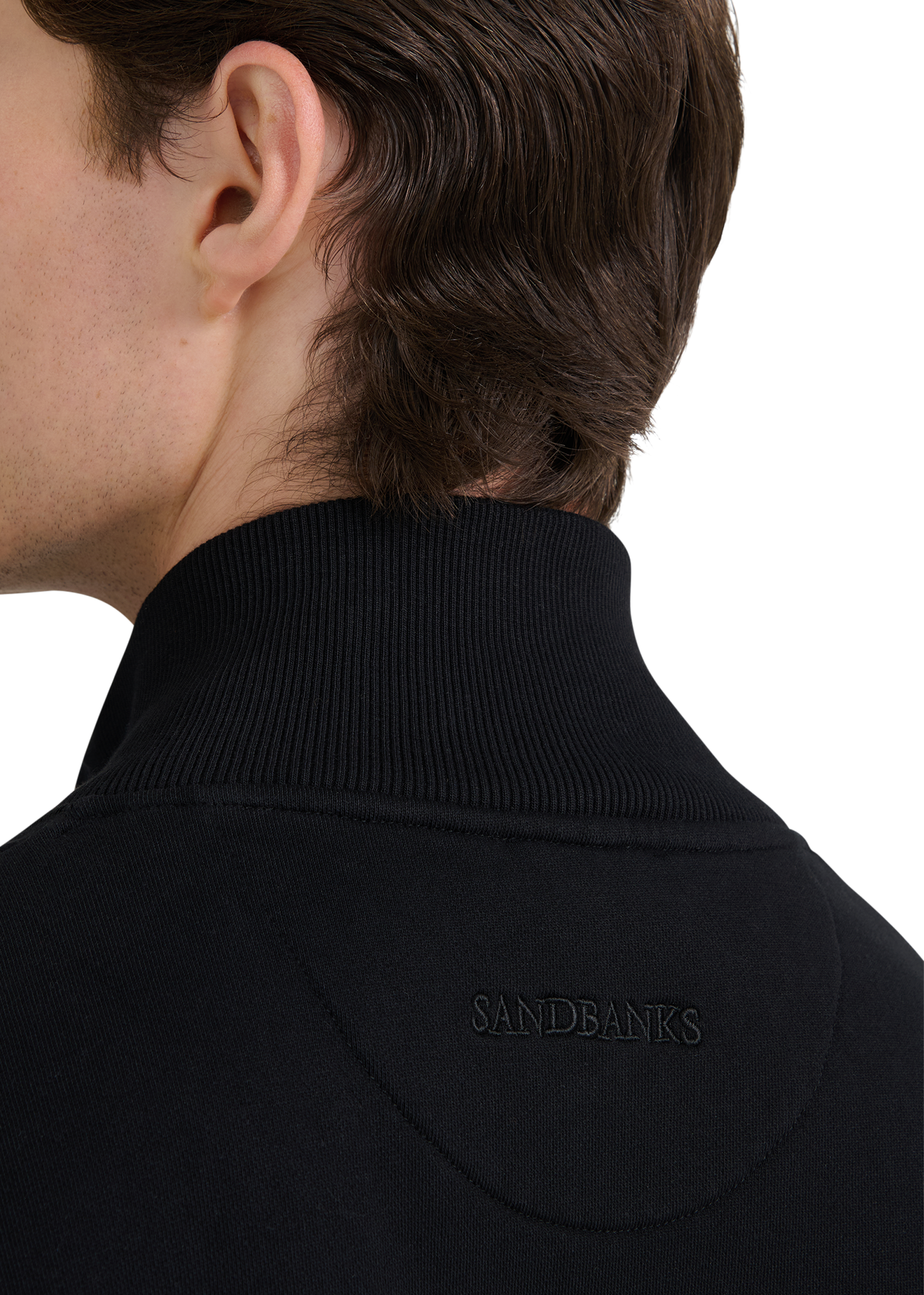 Funnel Neck Zip-Through Jacket - Black