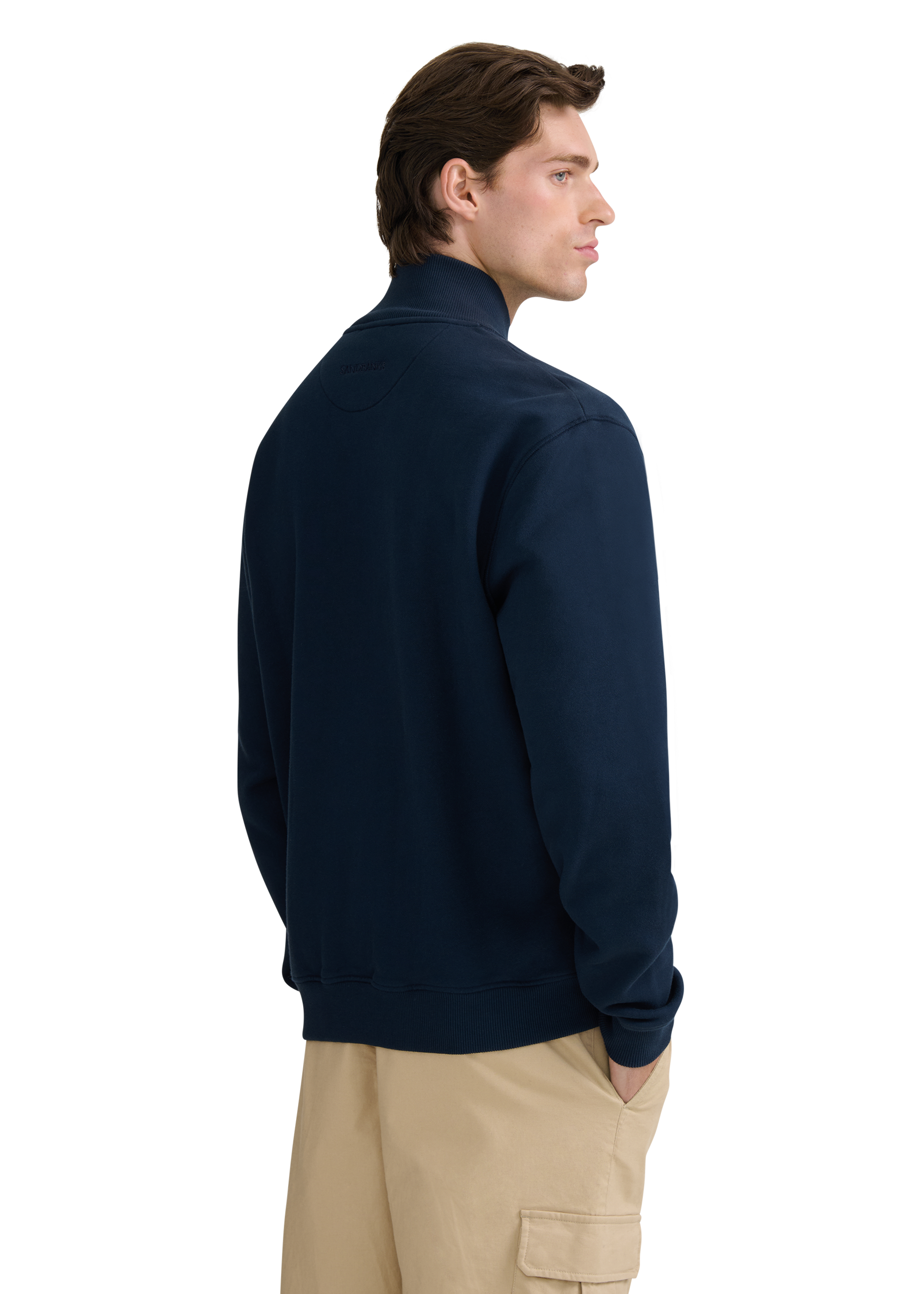 Funnel Neck Zip-Through Jacket - Navy