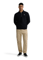 Quarter-Zip Polo Collar Sweatshirt - Black