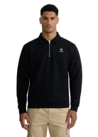 Quarter-Zip Polo Collar Sweatshirt - Black