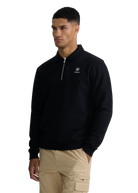 Quarter-Zip Polo Collar Sweatshirt - Black