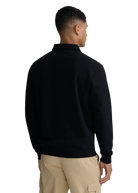 Quarter-Zip Polo Collar Sweatshirt - Black