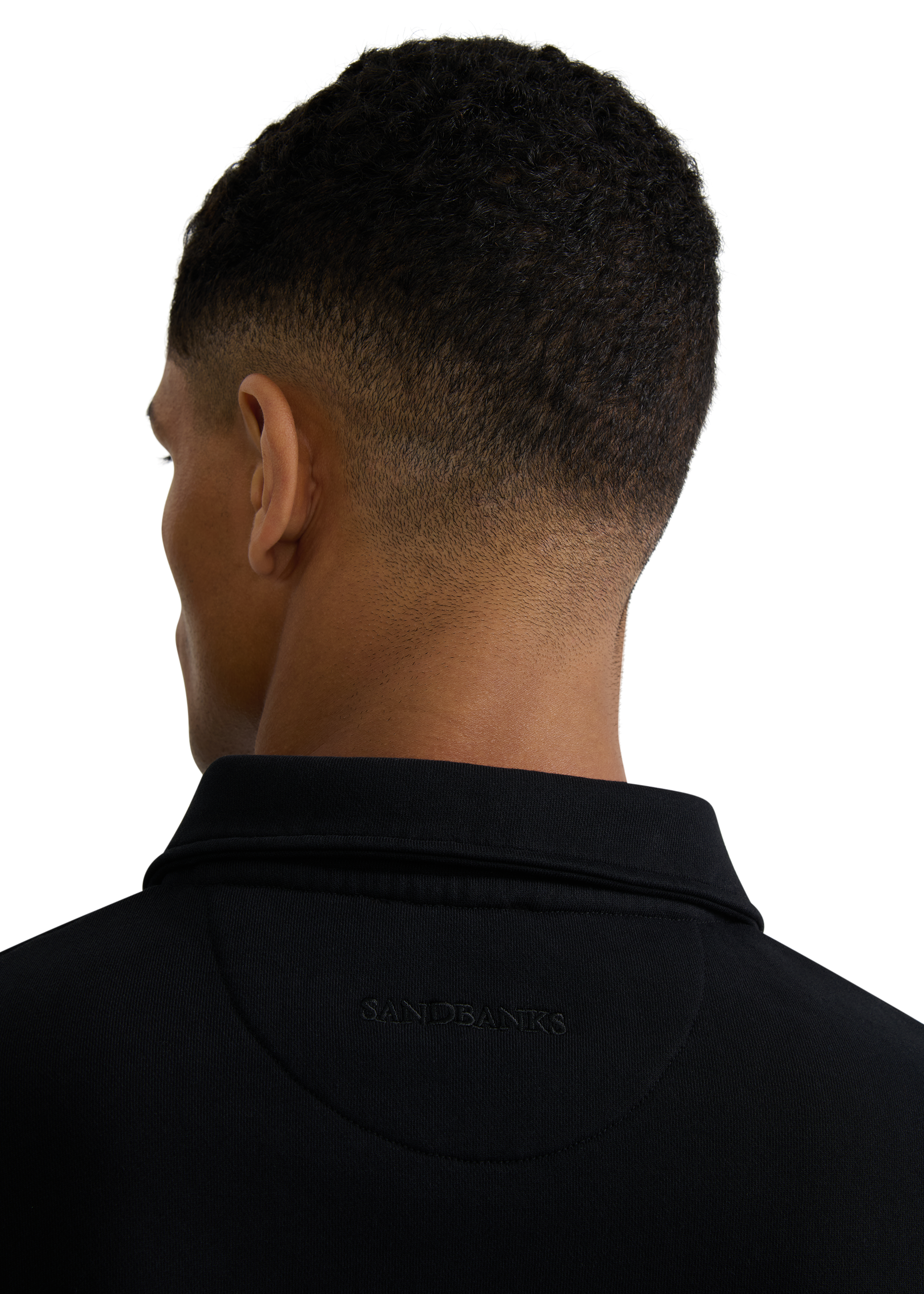 Quarter-Zip Polo Collar Sweatshirt - Black