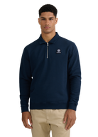 Quarter-Zip Polo Collar Sweatshirt - Navy