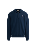Quarter-Zip Polo Collar Sweatshirt - Navy