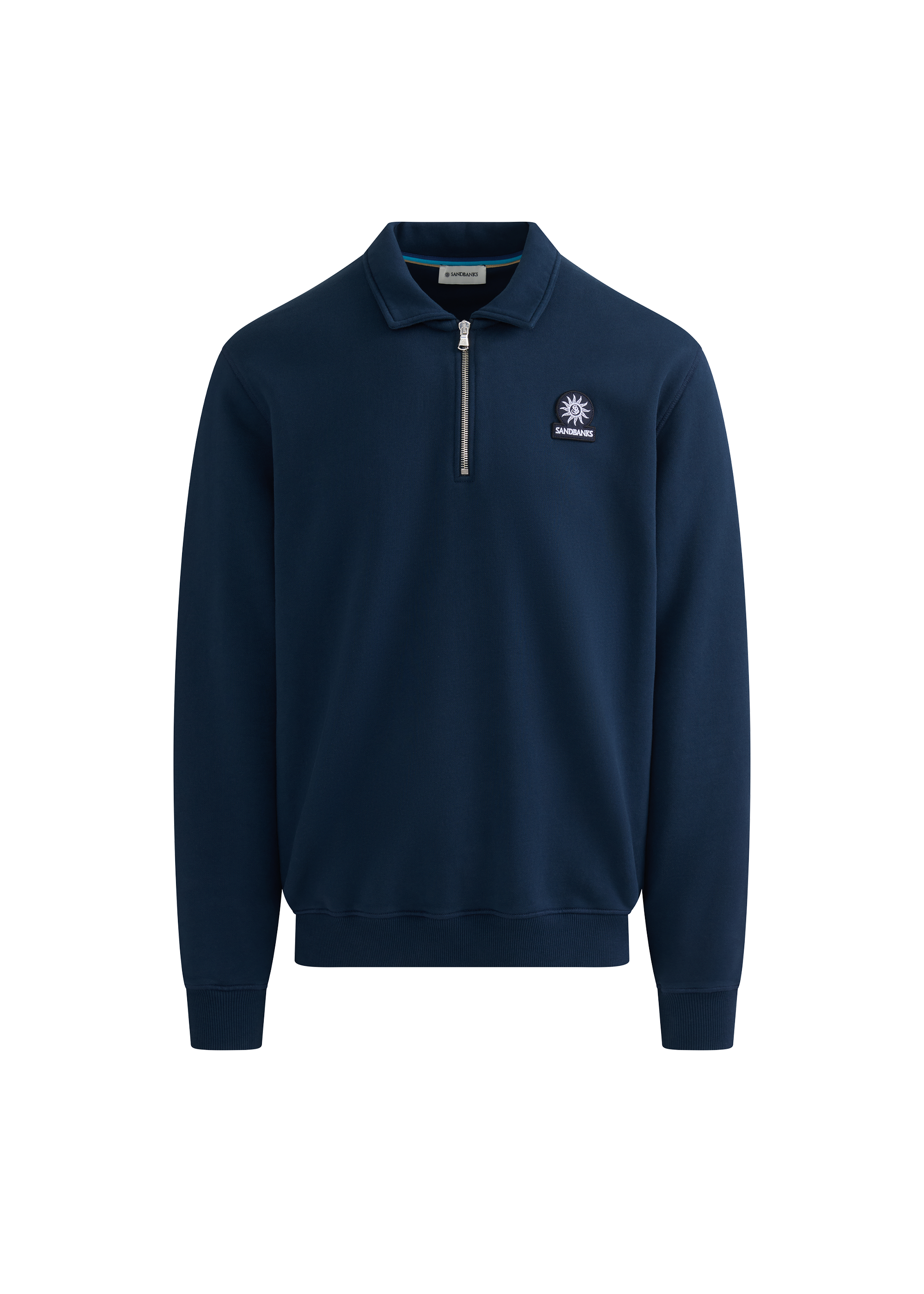 Quarter-Zip Polo Collar Sweatshirt - Navy