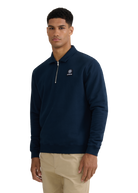 Quarter-Zip Polo Collar Sweatshirt - Navy