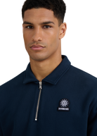 Quarter-Zip Polo Collar Sweatshirt - Navy