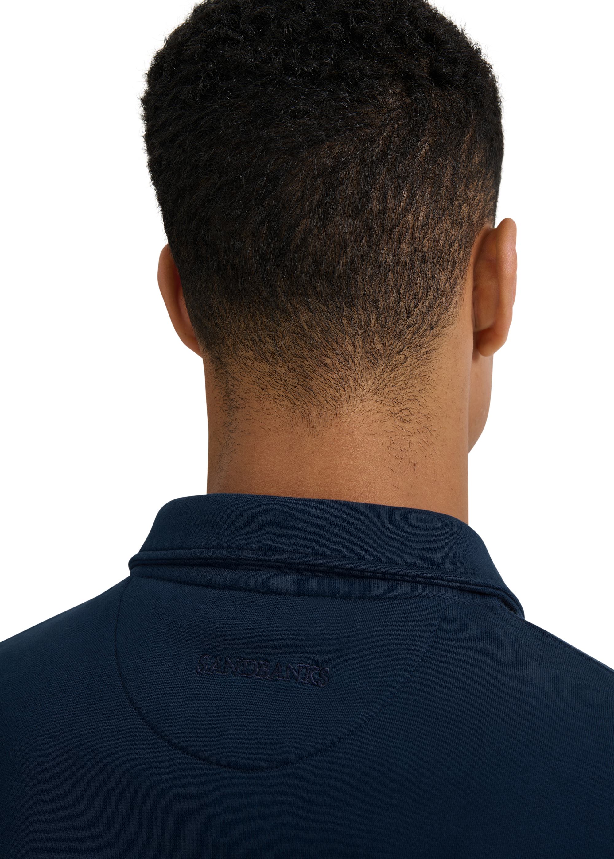 Quarter-Zip Polo Collar Sweatshirt - Navy