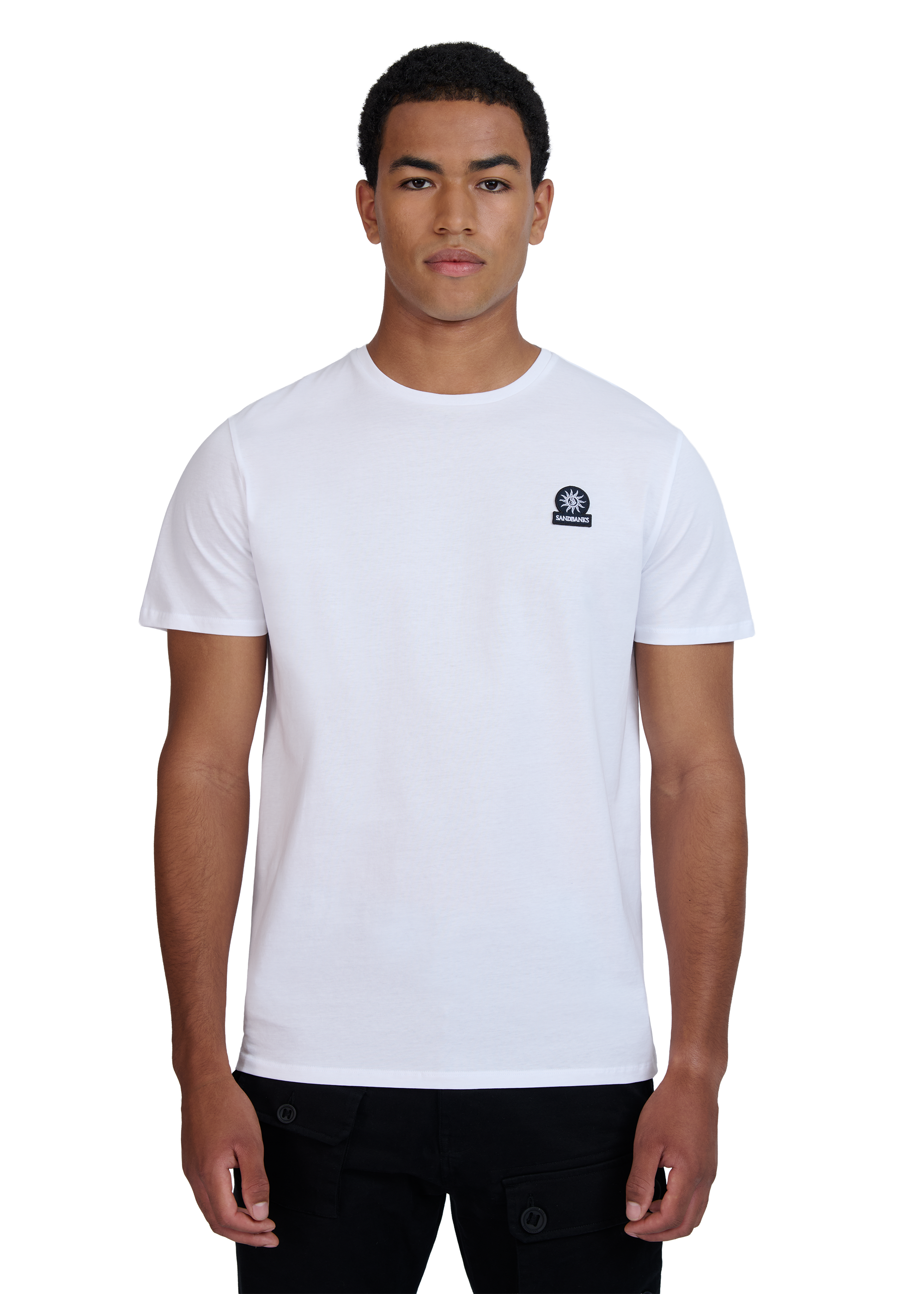 Sandbanks Badge Logo T-Shirt - White - Sandbanks
