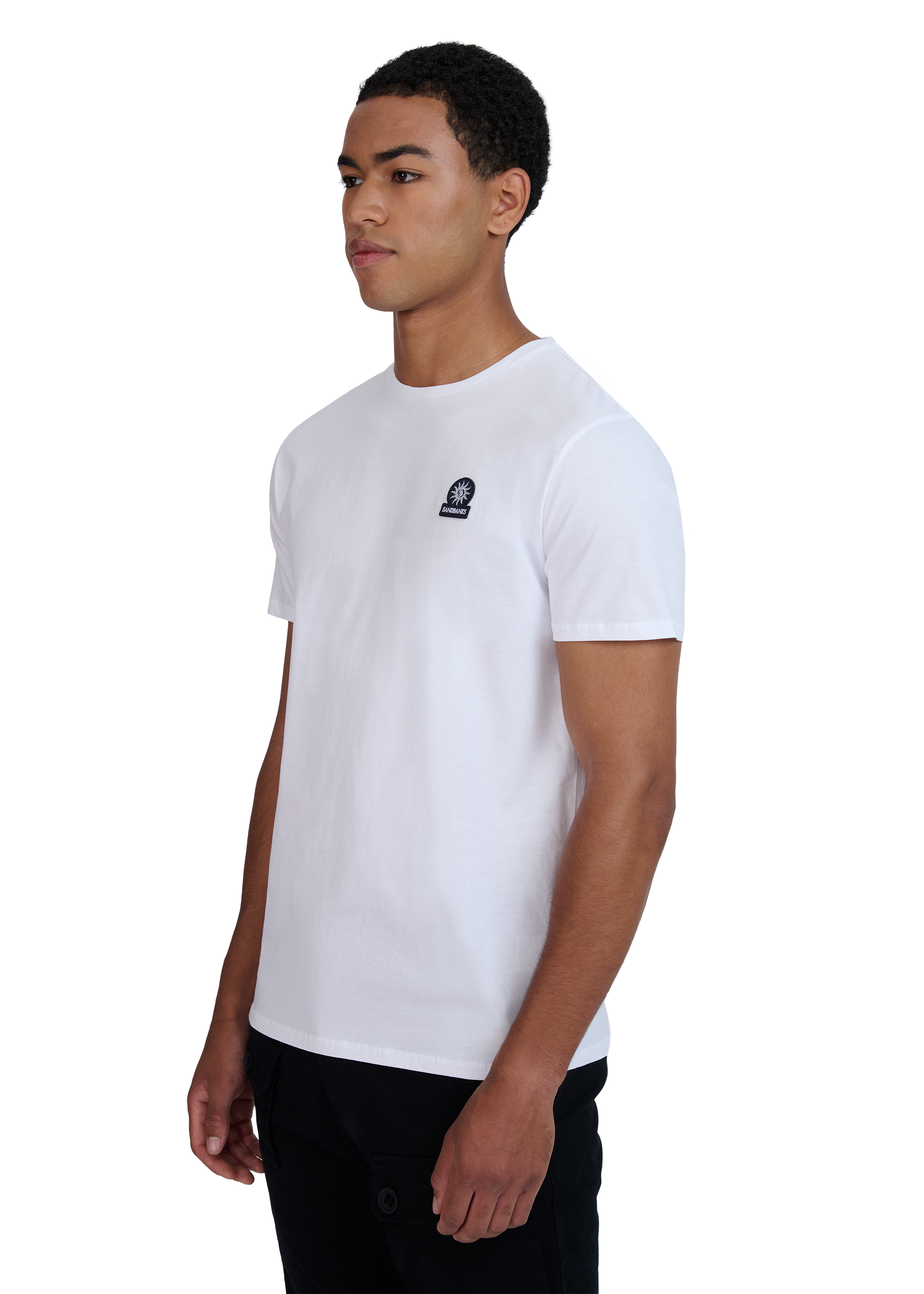 Sandbanks Badge Logo T-Shirt - White - Sandbanks