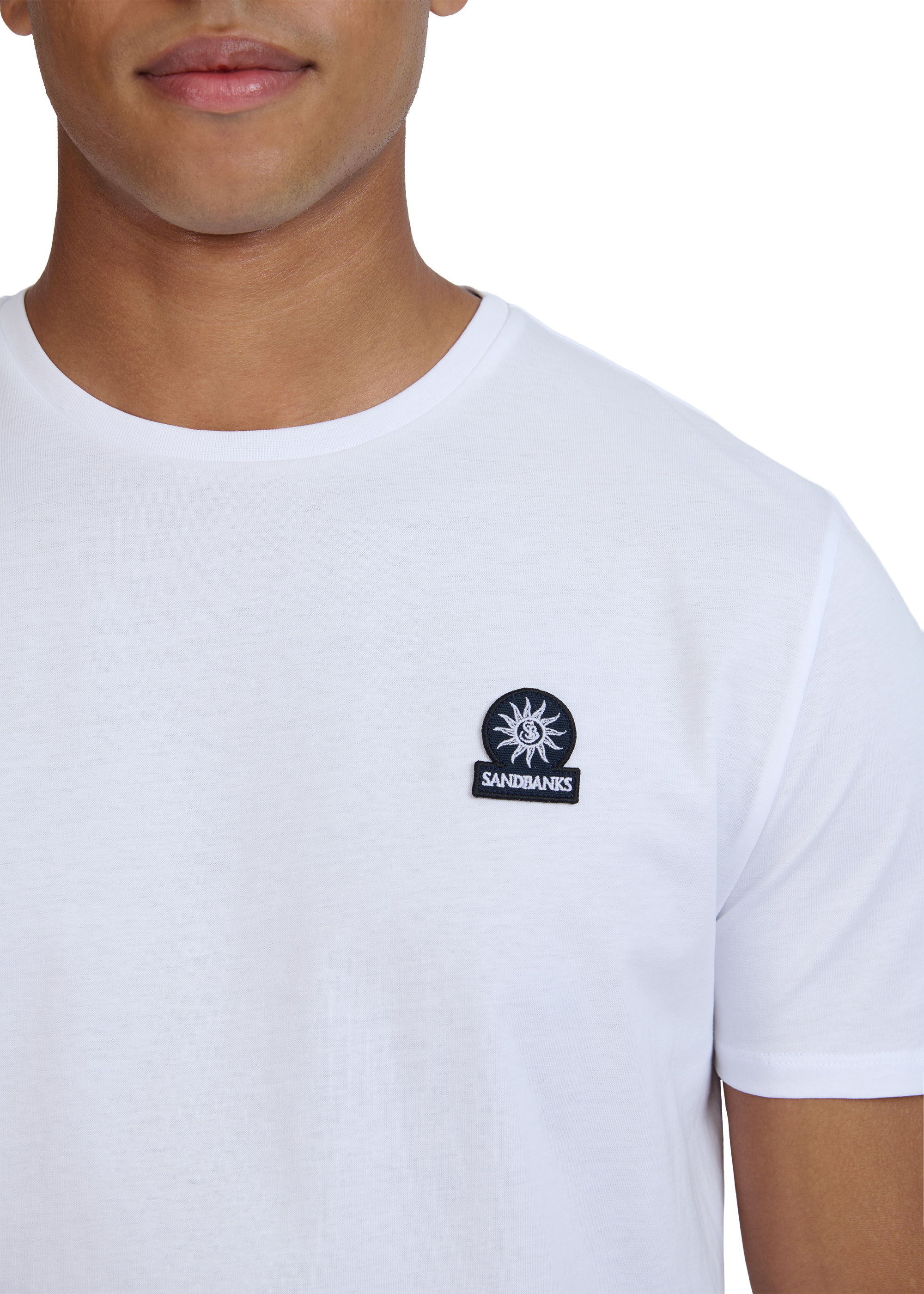 Sandbanks Badge Logo T-Shirt - White - Sandbanks