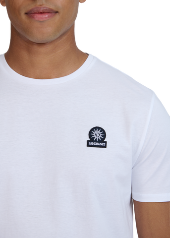 Sandbanks Badge Logo T-Shirt - White - Sandbanks
