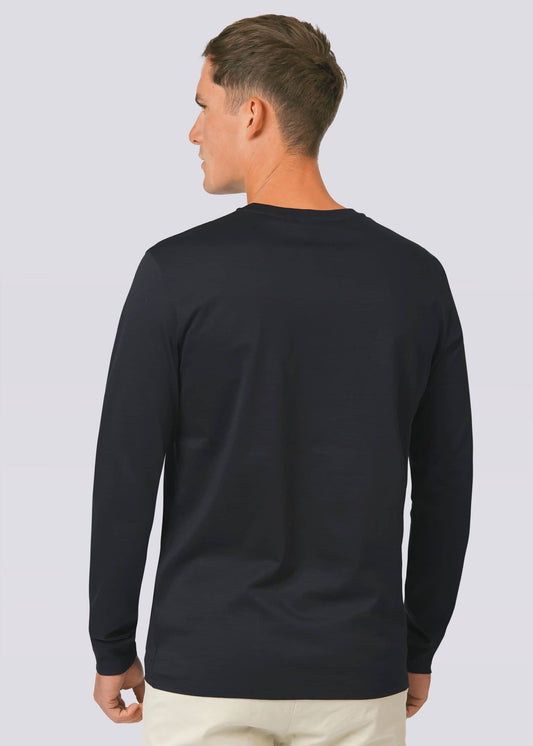 Sandbanks Badge Logo Long Sleeve T-Shirt - Black - Sandbanks