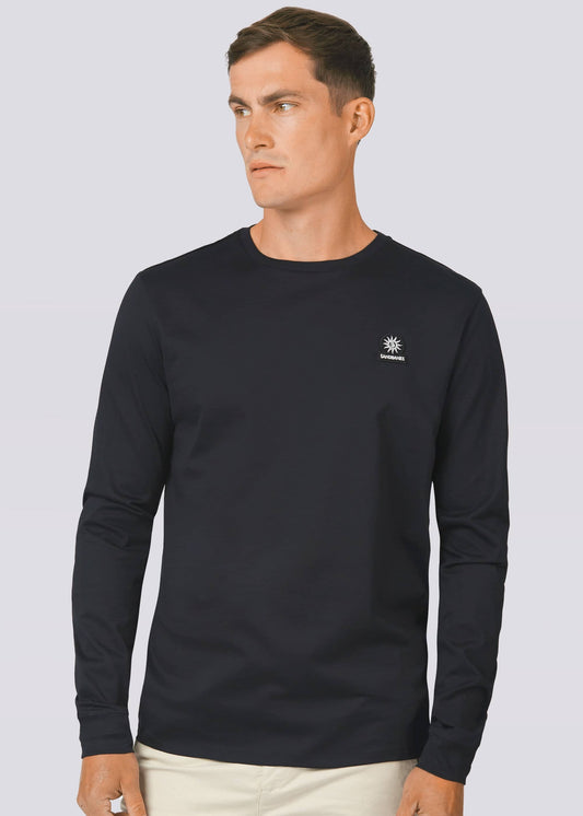 Sandbanks Badge Logo Long Sleeve T-Shirt - Black - Sandbanks