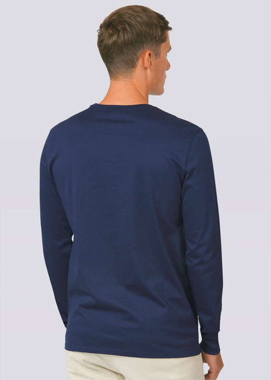 Sandbanks Badge Logo Long Sleeve T-Shirt - Navy - Sandbanks