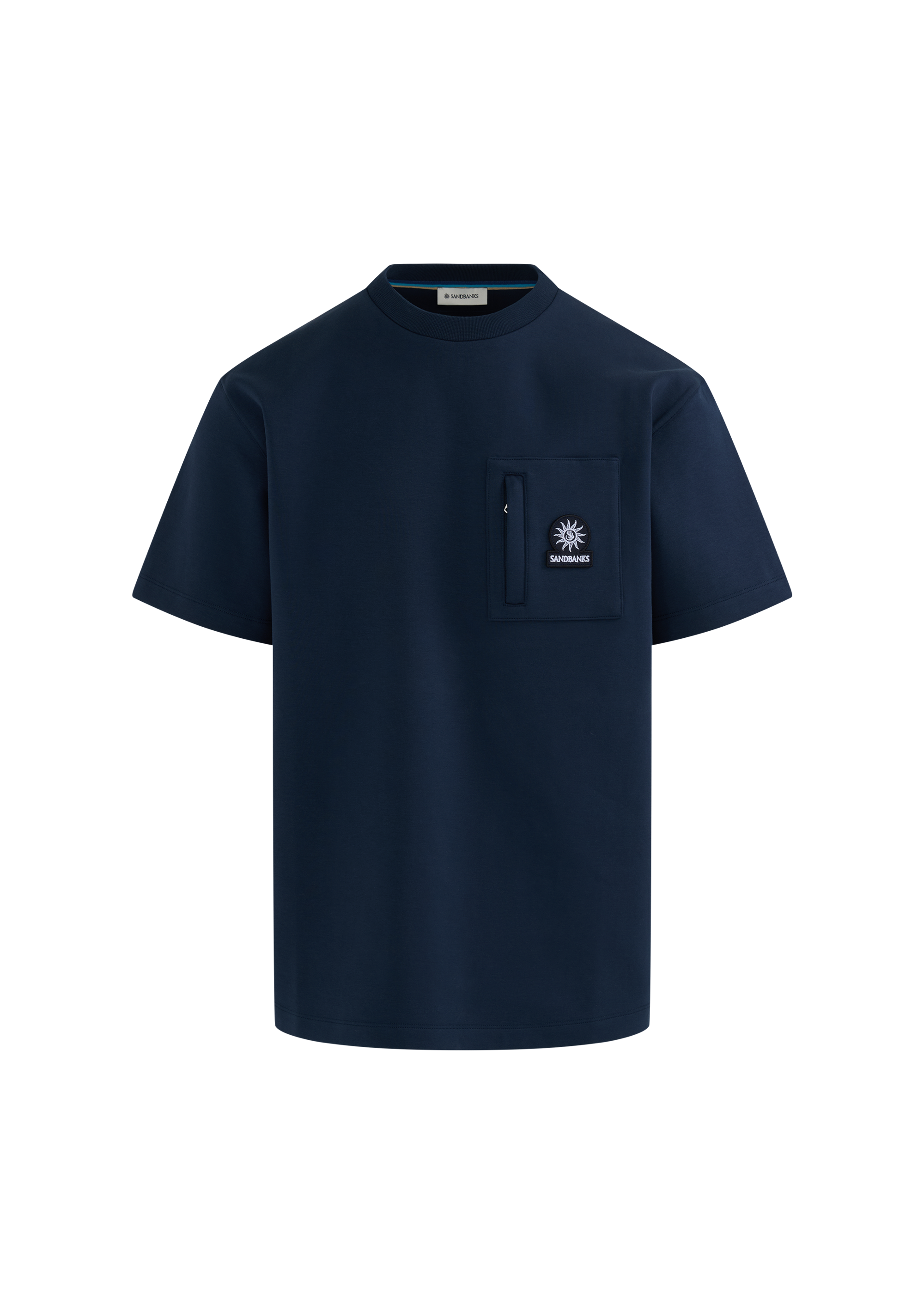 Zip Pocket Interlock T-Shirt - Navy