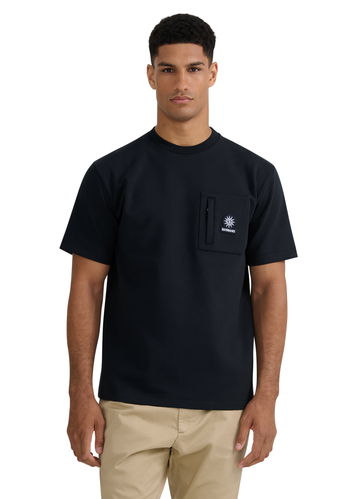 Zip Pocket Interlock T-Shirt - Black