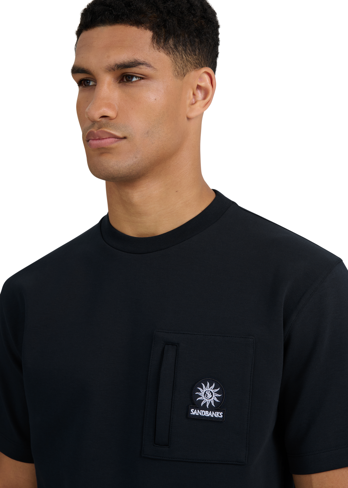 Zip Pocket Interlock T-Shirt - Black