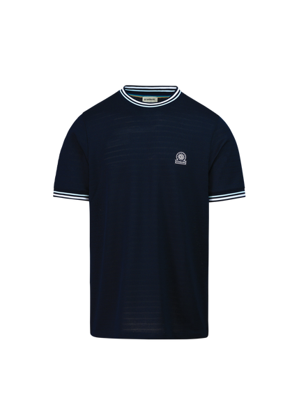 Textured Jacquard T-Shirt - Navy – Sandbanks