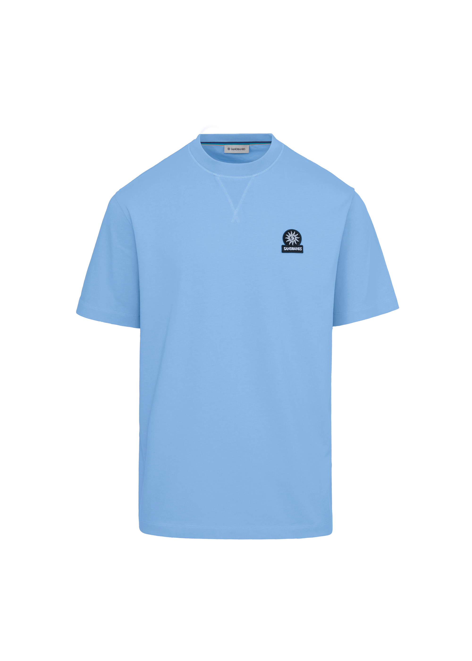 Sandbanks Double Jersey Collegiate T-Shirt - Dusty Blue - Sandbanks