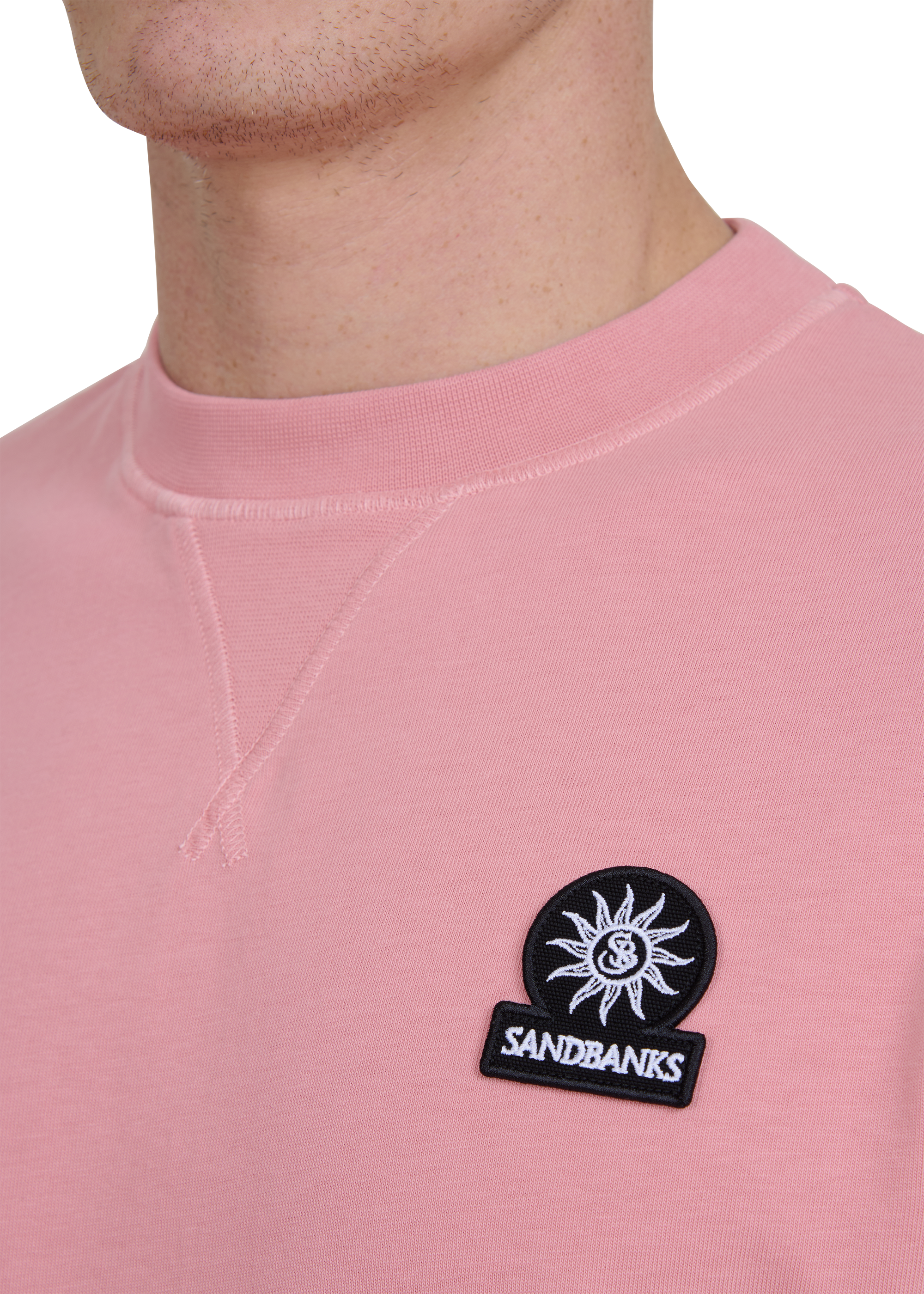 Sandbanks Double Jersey Collegiate T-Shirt - Dusty Pink - Sandbanks