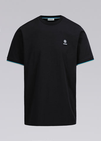 Sandbanks Tipped Sleeve Badge T-shirt- Black
