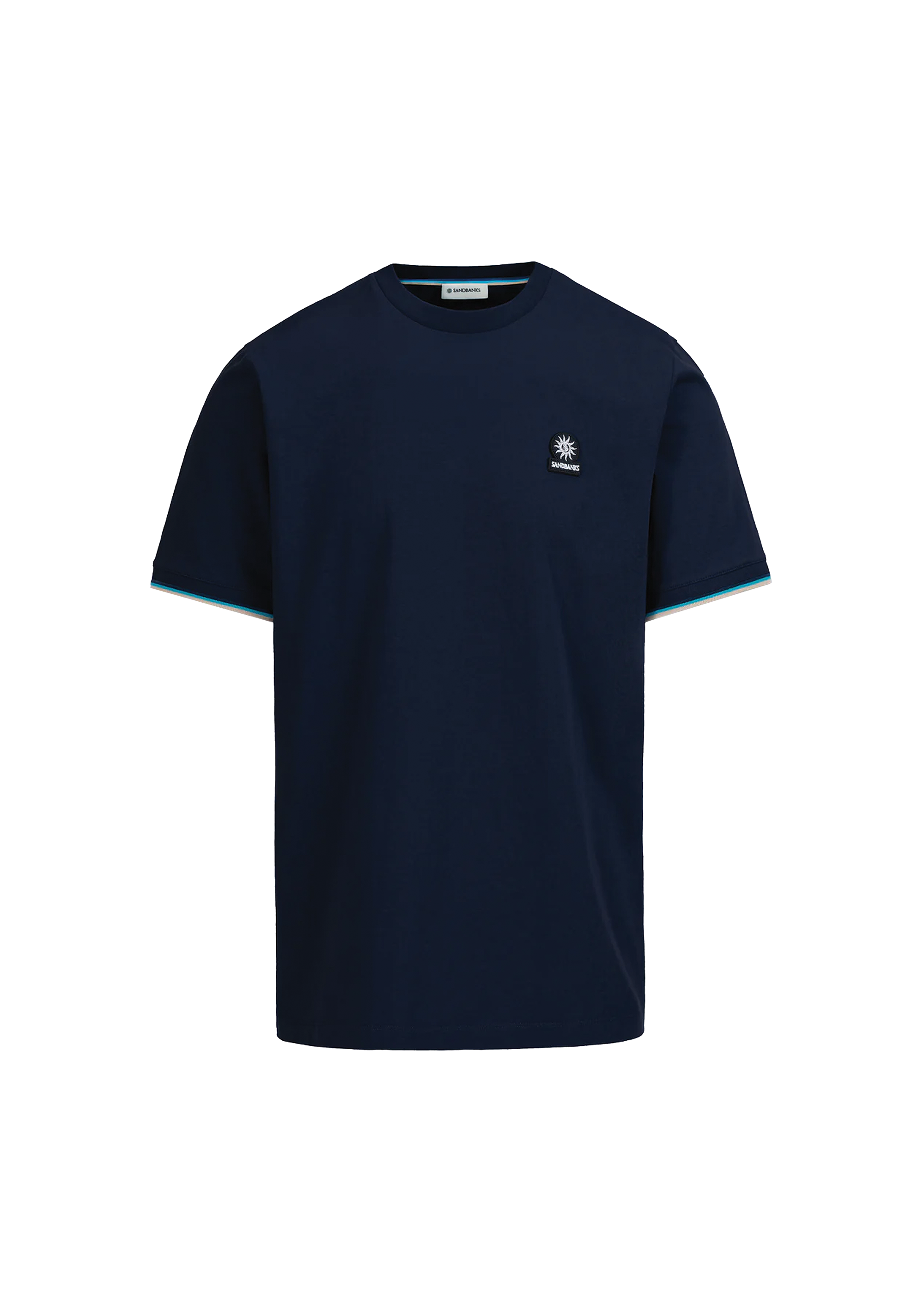 Sandbanks Tipped Sleeve Badge T-shirt - Navy