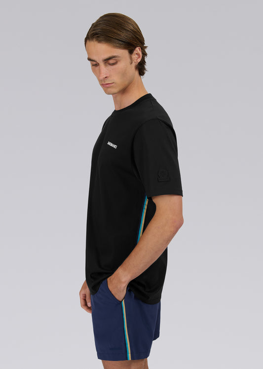 Sandbanks Side Stripe T-Shirt - Black