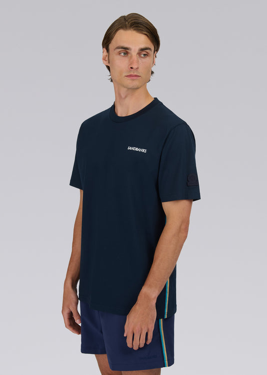 Sandbanks Side Stripe T-Shirt - Navy