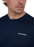 Sandbanks Golf Breathable Jacquard Knit T-Shirt - Navy
