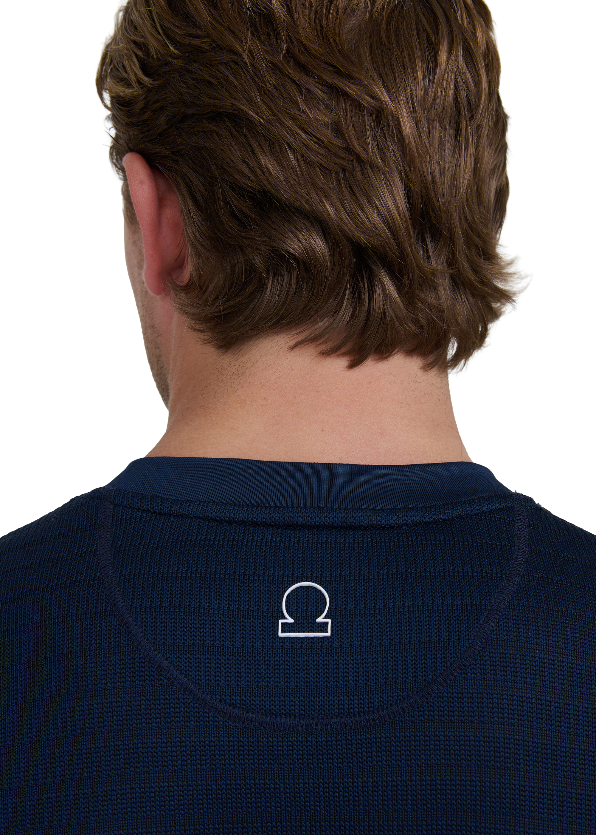 Sandbanks Golf Breathable Jacquard Knit T-Shirt - Navy